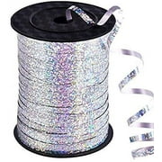 100Yards Curling Ribbon Shiny Balloon Roll – Silver for Gift Box Wrapping Florist Flowers, Party Birthday Decorations, Festival Art Craft, Christmas Decor - Silver